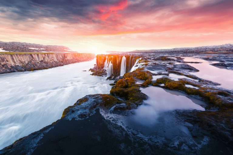 Famous Selfoss waterfall