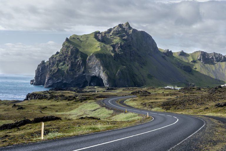 Iceland Vestmannaeyjar Heimaey s-curve Road